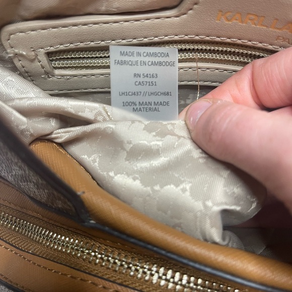 Karl Lagerfeld Shoulder Bag - Designer Purse, Medium in size with Signature Logo - Picture 10 of 15